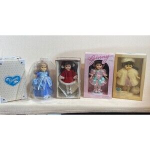 Vintage Vogue Ginny Dolls and Clothes with Trunk and Stands Lot -‎ Mixed Years